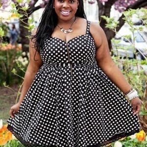American Rag Black and White Polka Dot Dress